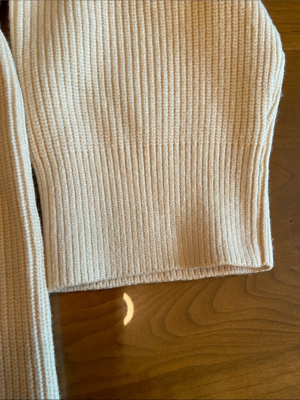 Women's Light Cream Ribbed Button-Up Cardigan - Picture 5 of 7